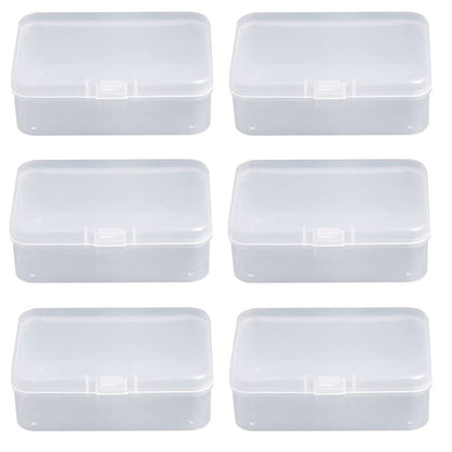 LATRAT 6 Pieces Transparent Mini Storage Box, Plastic Storage Containers Jewellery Organizer for Collecting Small Items, Beads, Jewellery
