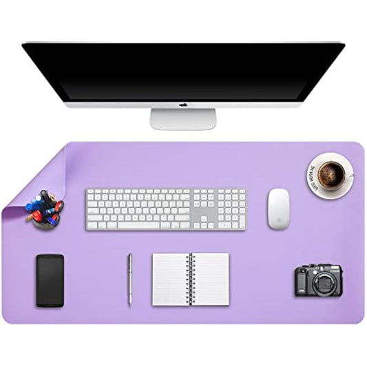 Desk Pad Large, Desk Mat, Extended Mouse Mat, Mouse Pad L, Desk Blotter, DOBAOJIA Laptop Pad Writing Pad for Office/Home, Dual-Side Use PU Leather Waterproof 35.4" X 16.9"(Purple/Purple)