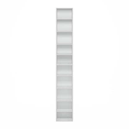 Furinno PASIR 10-Tier Open Shelf Bookcase, White