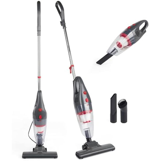 Beldray BEL0770N-GRY 2-in-1 Upright Stick Vacuum Cleaner – Corded Handheld Vac for Pet Hair, Lightweight Car Vacuum, Stairs/Upholstery, Bagless 1L Dust Tank, HEPA Filter, Crevice & Brush Tools, 600W