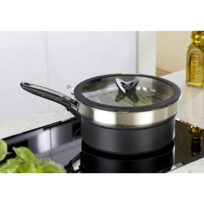 Tefal Ingenio Stainless Steel Steamer With Glass Lid