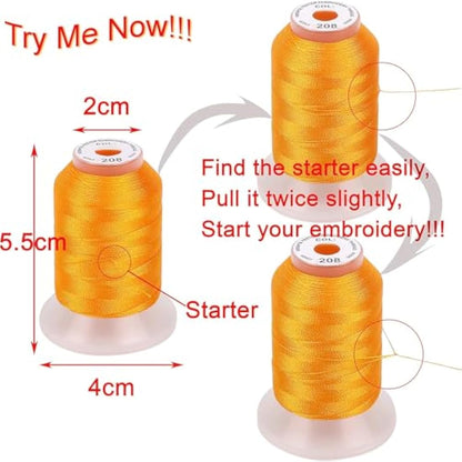 New brothread 40 Brother Colours Polyester Machine Embroidery Thread Kit 500M (550Y) Each Spool for Brother Babylock Janome Singer Pfaff Husqvarna Bernina Embroidery and Sewing Machines