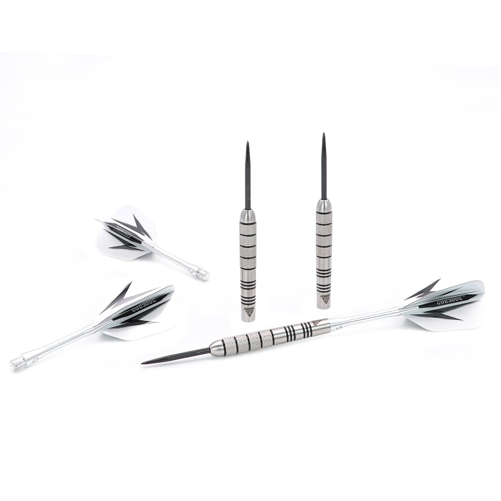 CUESOUL 95% Tungsten 22 Grams Tungsten Steel Tip Darts Set -with 1 Deluxe Dart Case(CSTSTD028-22L)