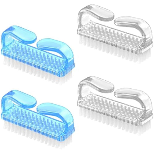 Larbois 4 Pcs Plastic Handle Scrubbing Brush - Eco Friendly Fingernail Brush with Soft Bristles for Hand, Toes, Nail, Home, Garden, Salon Use