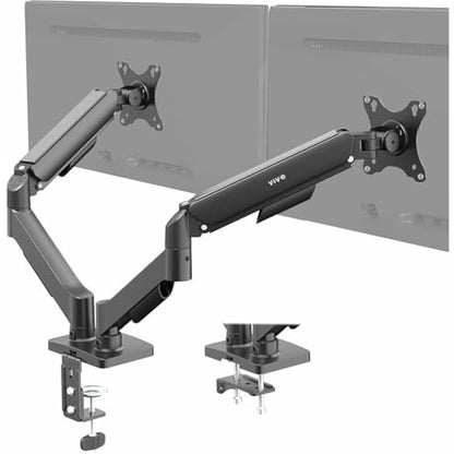 VIVO Dual Arm Monitor Desk Mount Height Adjustable, Tilt, Swivel, Counterbalance Pneumatic Stand, VESA Bracket Arm Fits Most Screens up to 32 inches, Classic, STAND-V002O