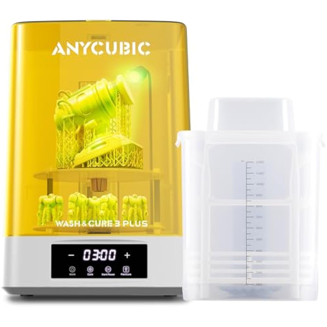ANYCUBIC 3D Printer Wash and Cure 3 Plus, Larger 2 in 1 Wash Cure Machine for ANYCUBIC Photon Mono 6Ks Mars with Gooseneck Lights, IPA-Saving & Efficient Curing, Washing Size 8.97” x 5.04” x 10.24”