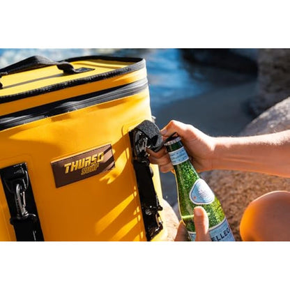 THURSO SURF Soft Cooler 24 Can Portable Ice Cooler Bag — 48 hr Insulation Leakproof & Airtight Waterproof Zipper Floating Beach Cooler for Travel Camping Kayak Paddleboard