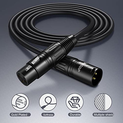 Veetop 20m XLR to XLR Cable, 3 Pin Male to Female Balance Audio XLR Microphone Cable Microphone Extension Cable for PA System,Studio Recorder,Amplifier, Audio Mixer,Speakers System, Audio Recording