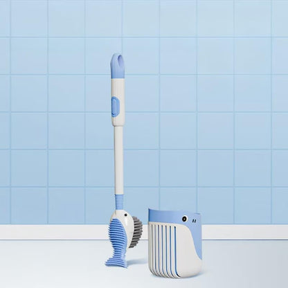 Silicone Toilet Brushes & Holders, Liquid filled toilet brush, 2-in-1 spray and brush, Suction Cup Base