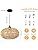 FORCOSO Rattan Pendant Ceiling Light, Boho Lamp Hanging Light Shade Rattan Lampshade, E27 Vintage Light Fitting, Rustic Ceiling Lamp Fixtures for Living Room Bedroom Dining Table Hallway Kitchen