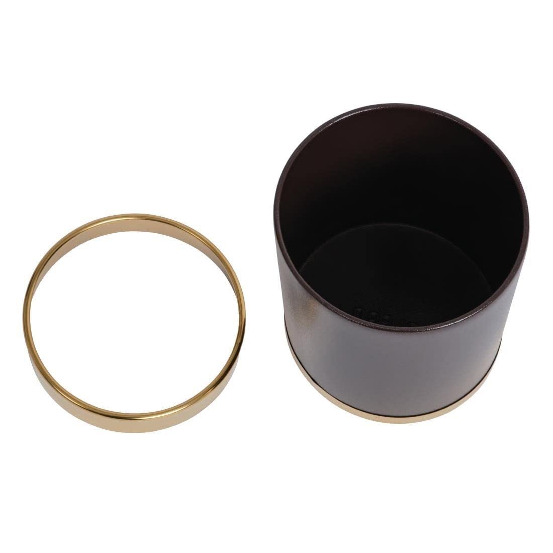 Bolero Waste Paper Bin with Gold Rim Dustbin Rubbish 280X224mm Commercial