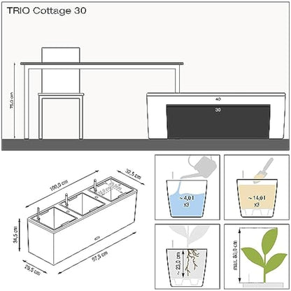 LECHUZA TRIO Cottage 30 sandy brown 15006
