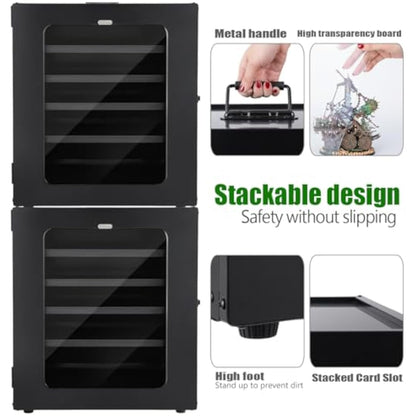 Miniatures Storage Case Miniatures Transport Case, shoulder straps, Stackable miniature carrying case (5pcs tray) easy transportation and storage for warhammer 40k (miniature not included, large size)