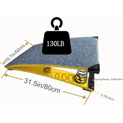 ZOUXIKOU Gymnastics Springboard for Kids Vaulting Training Fitness Playing, Portable Curved Spring Board, Hard Wood Practice Equipment, Elastic Board for Home Room Athletics Training