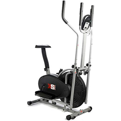 Luna Pro 2-in1 Elliptical Cross Trainer Exercise Bike-Fitness Cardio Weightloss Workout Machine-With Seat + Pulse Heart Rate Sensors