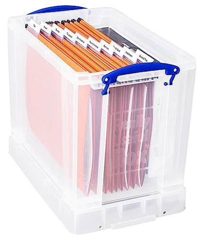 Really Useful Box Plastic Storage 19 Litre Clear (Pack Of 4)