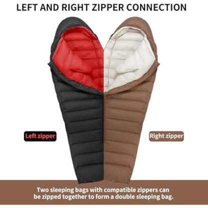 QEZER Winter Sleeping Bag for Adults,Lightweight Down Sleeping Bag [1260g/1560g ] 0°C bis -20°C for 4 Season Backpacking,Hiking,Camping and Mountaineering Outdoor with 660 FP Duck Down