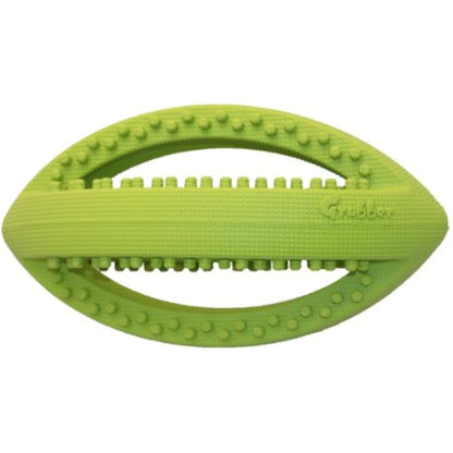 Happy Pet Grubber Rugby Ball Dog Toy Strong Fun Interactive Bouncy Chewing Outdoor Playing Catch Fetch Lightweight Tugging Pulling for All Breeds
