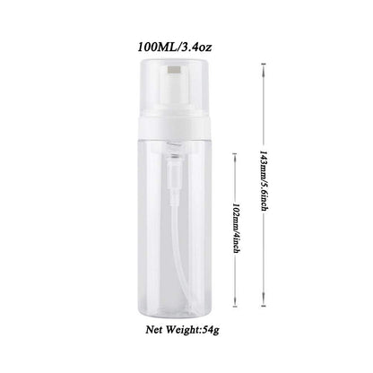 2PCS 100ML/3.4Oz Refillable Empty Plastic Foam Foamer Dispenser Pump Bottles Cosmetics Lotion Makeup Shampoo Facial Cleanser Liquid Soap Dish Foaming