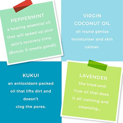 Spots & Stripes - Teen Skincare Essentials for Boys, Effective and Natural Essentials for Teen and Young Skin, with Virgin Coconut, Niaouli and Aloe Vera, Super Gentle