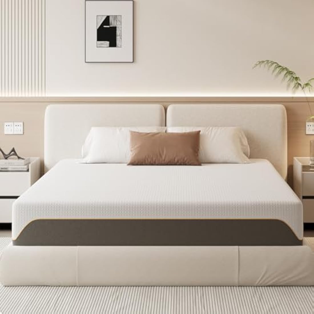 Doubleslee Memory Foam Mattress, 4FT6 Double Mattress, Medium Firm Feel, Soft Skin-friendly Durable, Sleep Cooler and Back Pain Relief, in a Box(135x190x20cm)