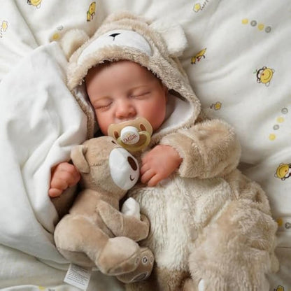 BABESIDE Lifelike Reborn-Baby Dolls Boy 17 Inch Handmade Realistic Reborn Babies Dolls Newborn Baby with Softness Silicone Vin-yl Body Real Life Baby Dolls with Toy Accessories Close Eye