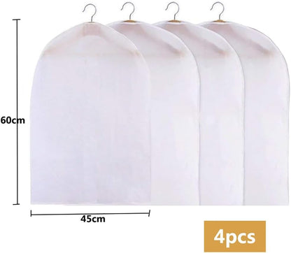 Amoyie Clear Clothes Covers Bag, Pack of 4, 45 x 60 cm, No Zipper Short