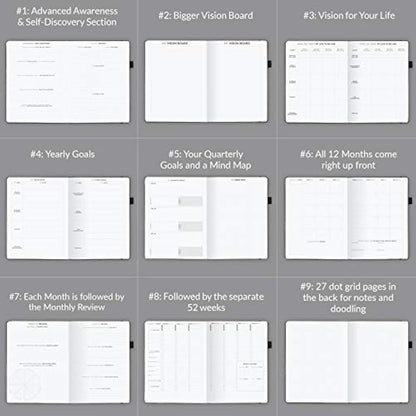 Clever Fox Planner Schedule – Undated Weekly & Monthly Life Planner with Time Slots, Appointment Book & Daily Organizer, A5 (Black)