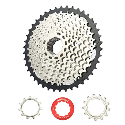 CYSKY 9 Speed Cassette 11-42T Cassette Fit for Mountain Bike, Road Bicycle, MTB, BMX (Light Weight)