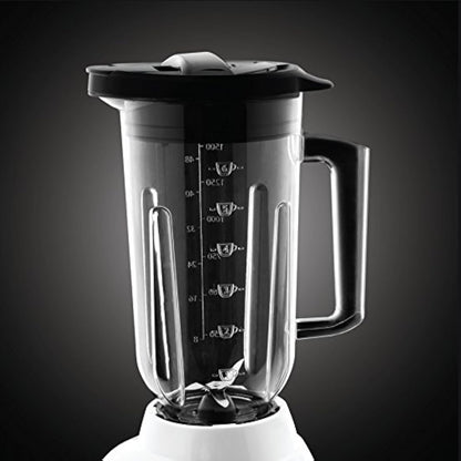 Russell Hobbs Food Collection 1.5L Plastic Jug Blender, 2 speeds & pulse setting, Removable Stainless Steel blades for easy cleaning, Pouring and adding flap, Dishwasher safe jug & lid, 400W, 24610