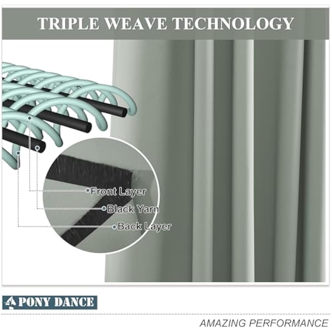 PONY DANCE Thermal Blackout Curtains with Eyelet - Super Soft Extra Long Curtains for Living Room Privacy Protection Window Treatment Drapes for Bedroom Nursery, Sage Green, 2 Panels, 46 x 90 Inch