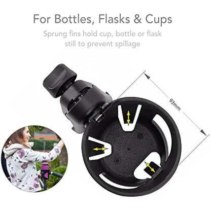 LittleLife Buggy And Pushchair Universal Cup Holder Adjustable Bottle Organiser for Stroller, Drink and Coffee Cup Holder
