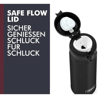 THERMOS 4035.232.050 Ultralight Thermos Flask, Black, 500 ml, Extremely Lightweight, 210 g, Drinking Bottle, Dishwasher Safe, Thermos Flask Keeps Hot for 10 Hours, Cold for 20 Hours, BPA-Free