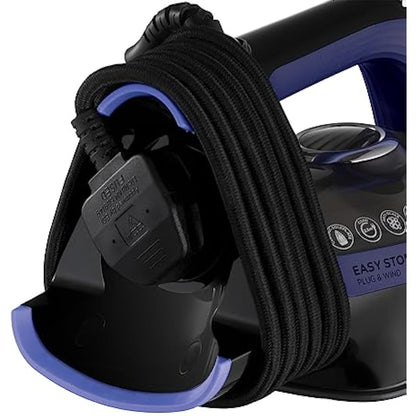 Russell Hobbs Steam Iron [2400W, 200g extra steam boost] EasyStore Pro (opt. temperature for all fabrics, space-saving cable storage, ceramic soleplate, self-cleaning, anti-limescale) 26731