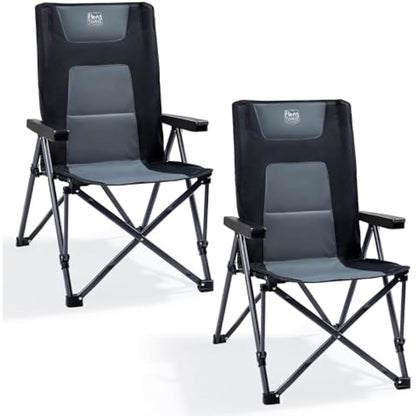 TIMBER RIDGE Folding Camping Chairs for Adults 260kg Capacity, Oversized Foldable Padded Heavy Duty Garden Chair with Adjustable Backrest, Portable Beach outdoor Picnic Dining Recliner