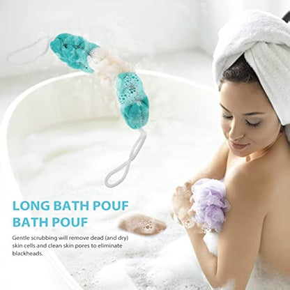 ROSENICE 3pcs Bath Shower Mesh Puff Sponge Back Scrubber Exfoliating Loofah (Random Color)