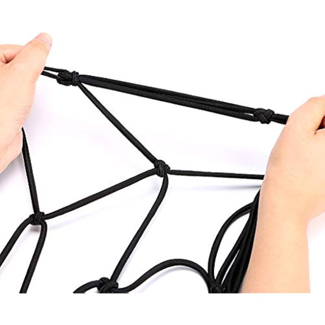 BTSKY 120x182cm to 244x366cm Heavy Duty Bungee Cargo Net with 16 Metal D Clip Carabiners and Tote - Large Capacity Roof Car Trunk Mesh, Travel Luggage Rack Elasticity Roof Luggage Carrier