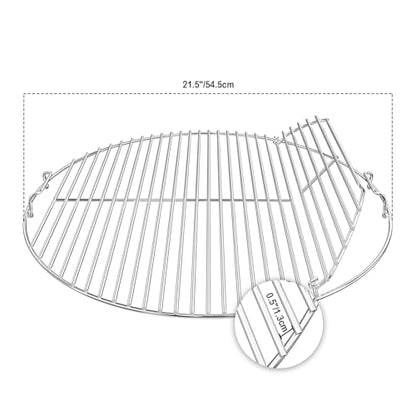 onlyfire Stainless Steel Cooking Grate,BBQ Grill Grate With Single Side Opening with Detachable Handle,for Weber 22-Inch Charcoal Grill