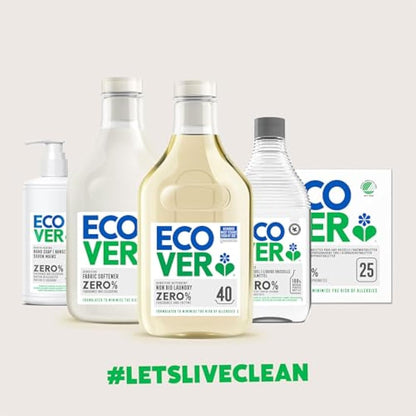 Ecover Zero Non-Bio Laundry Detergent Refill, For Sensitive Skin, Baby Laundry Washing Liquid, 142 Washes, 5L