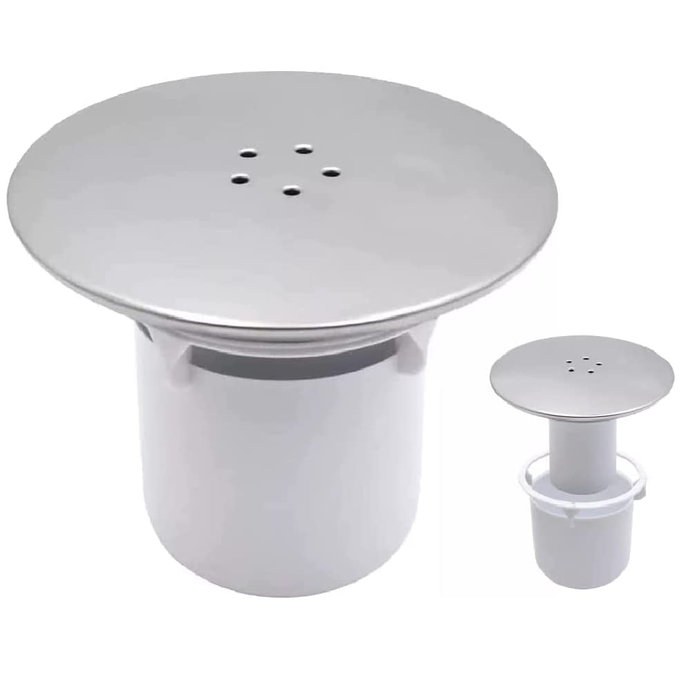 Shower Drain Cover, Waste Cap Tube/Cup Cubicle 90mm / 115mm Plug Hole Drain Replacement Easy Fit Chrome Finish Fast Flow Hair Trap Basket