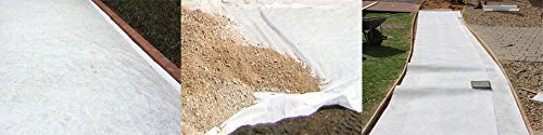 spudulica GeoTextile Membrane - 20 m2 piece of 100gsm Non-Woven Fleece Fabric, Weed Prevention, Soakaway, Artificial Grass Underlay, Driveways