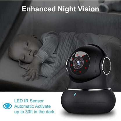litokam Camera, 2K Indoor Camera with 360° Auto Tracking, Pet Camera with Motion Detection, IR Night Vision, 2-Way Audio, WiFi Camera for Nanny/Baby Monitor, Wireless Camera Work with Alexa, 2 Pack