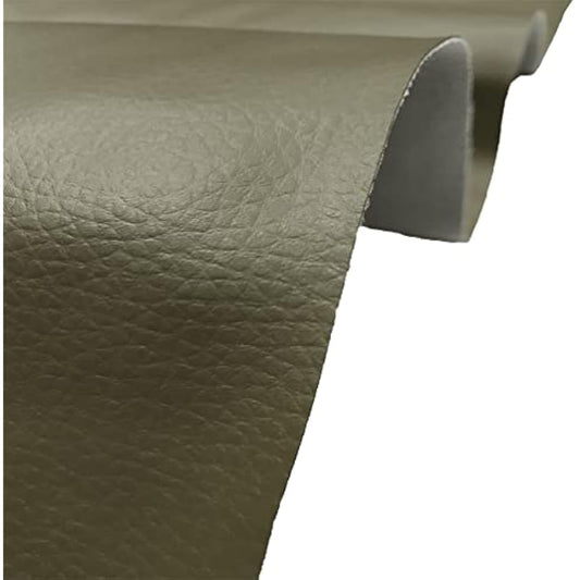 A-Express Grained Faux Leather Fabric Waterproof Heavy Duty Leatherette Vinyl Leathercloth Upholstery Textured Material - Khaki 2 Metres 200cm x 140cm