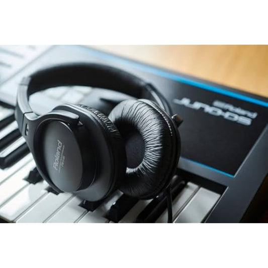 Roland RH-5, Over-Ear , Closed-Back Monitor Headphones , High-Quality Performance , For Everyday Music Making & Audio Playback , Balanced Tone , Comfortable & Lightweight , Conversion Plug Included