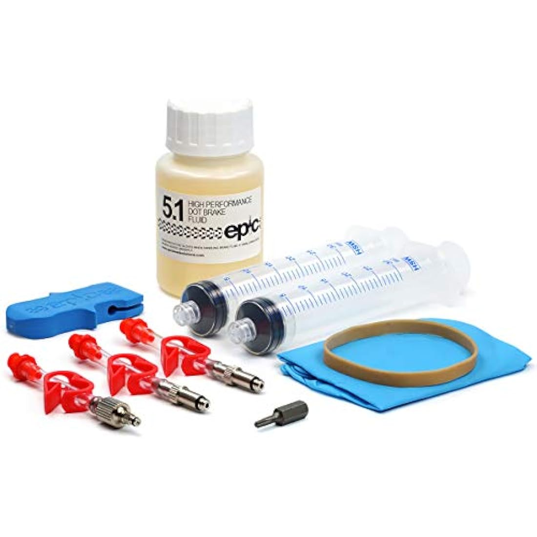 Epic SRAM Bleed Kit & DOT Fluid - Bleeding Edge Tool Included - Code, G2, Guide, Level, eTap HRD. Compatible with all SRAM DOT Brake Models. 100ml DOT 5.1 Brake Fluid Included