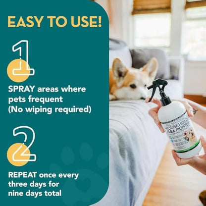 The Healthy Dog and Cat Co Natural Flea Spray 500ml – Fast-Acting, Non-Toxic Flea Spray for Dogs, Cats & Home – Safe & Effective UK Formula & Natural Treatment