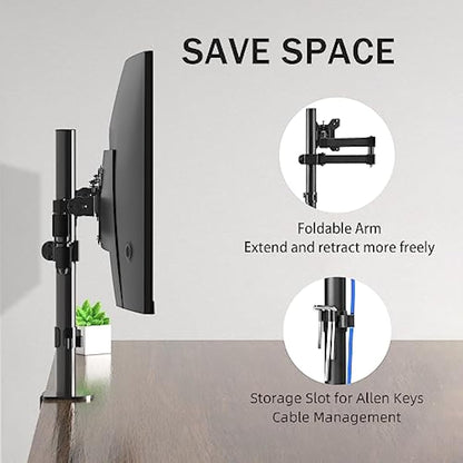Bracwiser Dual Monitor Mount - Arm for 13-32 inch LCD LED Screens, Tilt Swivel Rotation, Height Adjustable, Up to 10kg, VESA 75/100mm