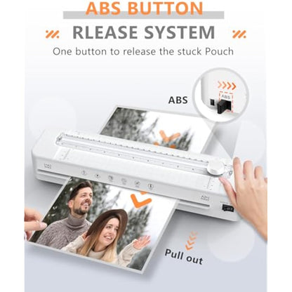 Raycial Laminator A3 Laminator Machine with Laminating Pouches for A3/A4/A5/A6, Fast Warm-up, Built-in Cutter and Corner Rounder for Home Office School Use