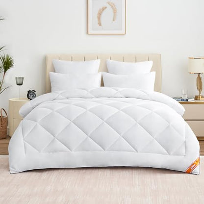 Aisbo Duvet King Size 10.5 Tog - All Year Round Fluffy Quilt Duvet KingSize Bed with Corner Tabs, Ultra Soft Duvet Insert 300GSM, 220x230cm
