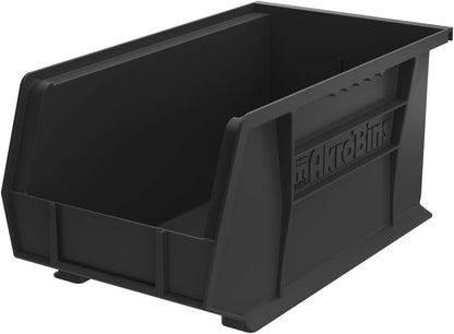 Akro-Mils 30240 AkroBins Plastic Storage Bins, Space-Saving Stackable Bins for Garage, Pantry, Craft Organization, 37.5 cm x 21 cm x 17.8 cm, Black